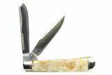 Pocket Knife With Lace Agate Inlays & Matching Base #337600-4